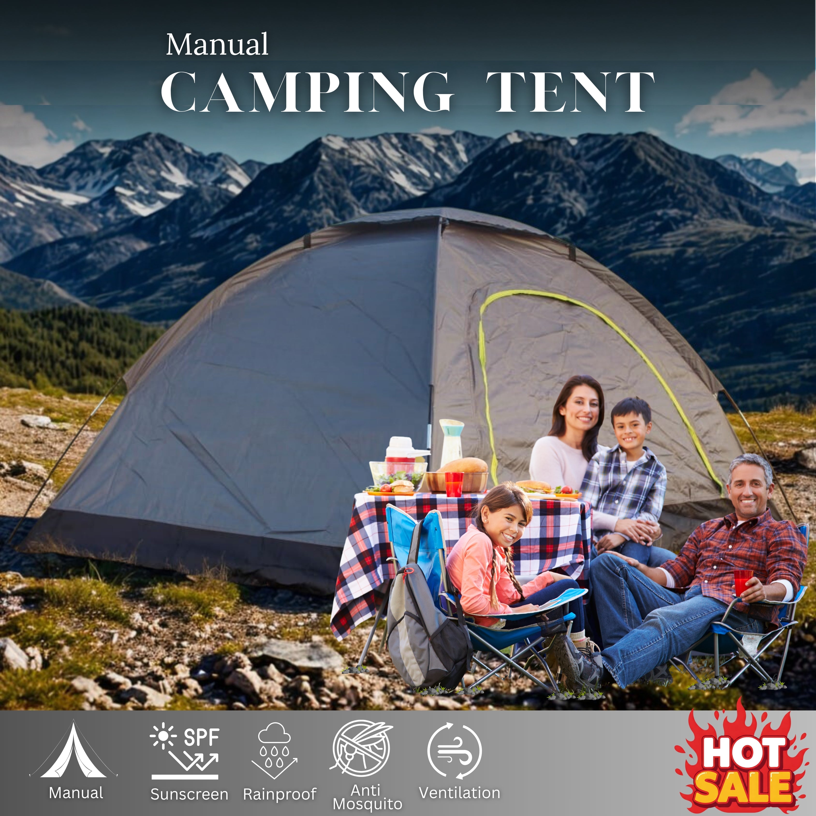 Manual Tent – Classic Hand-Pitch Camping Shelter by Camping Vantage
